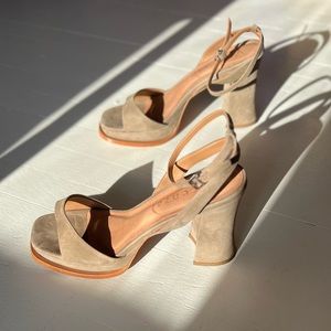 NWOT Anthropologie Vicenza Strappy Platform Heels Size 9